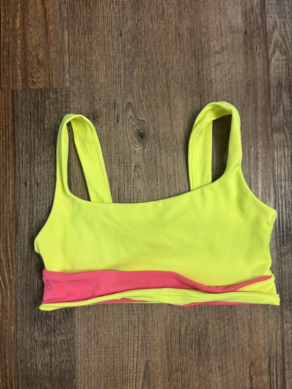 Neon Yellow & Pink Sport Bralette
